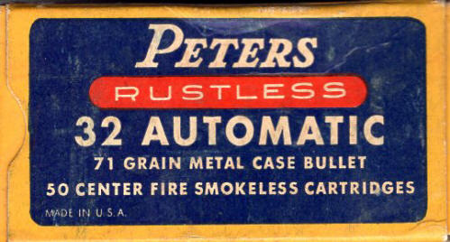 Peters .32 Automatic  ammo box