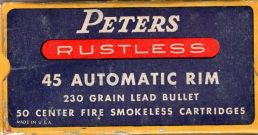 Peters .45 Automatic RIM, 230 gr. ammo box
