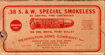 UMC .38 S&W Special 158 gr. metal point bullet for S&W military and Colt Army Special, Police Positive Special and Officers model. 