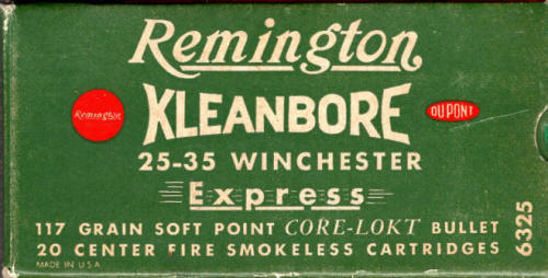Remington Kleenbore .25-35 Winchester Express 117 gr. ammo box