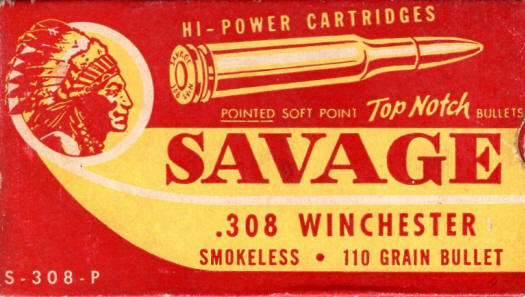 Savage .308 Winchester 110 gr. ammo box