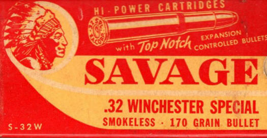 Savage .32 Winchester Special ammo box