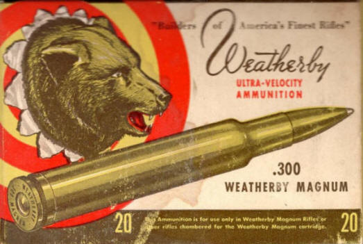 Weatherby 'bear' .300 magnum ammo box