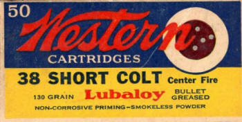 Western .38 Short Colt ammo box