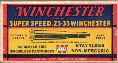 .25-35 Winchester Super Speed ammo box
