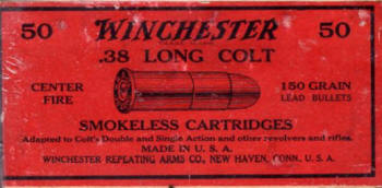 Winchester .38 Long Colt ammo box ammo box