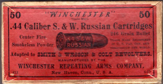 Win. .44 S. & W. Russian, 246 gr. Adapted for S&W & Colt Revolvers