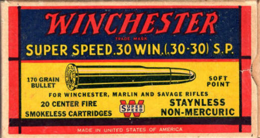 Winchester .30 Super Speed Winchester (30-30) S.P. 170 gr. ammo box