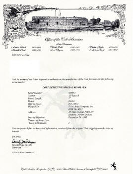 1964 Colt 'Detective Special' 2nd Version Nickel Plated factory letter