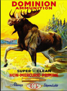 Dominion ammo ad with moose