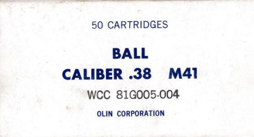 Olin .38 ball M41 ammo for colt commando revolver