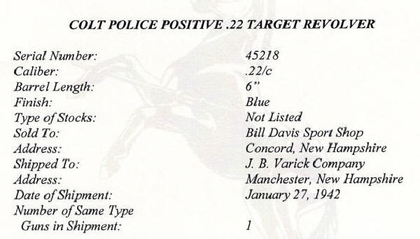 Colt factory letter enlarged