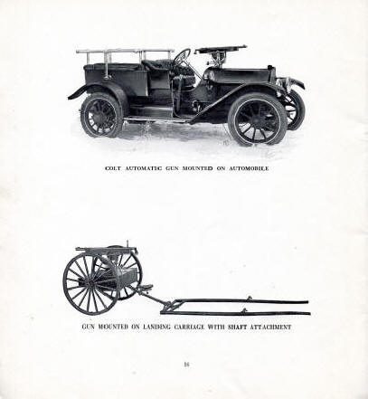 1914 Colt's automatic gun on a car
