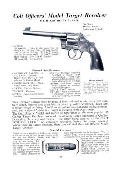 1937 Colt catalog showing officers target model revolver