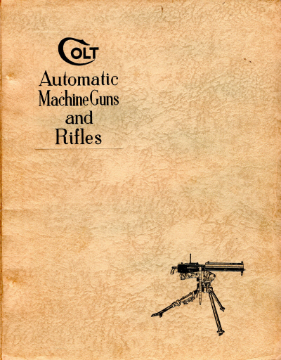 1939 Colt automatic machine guns handbook cover