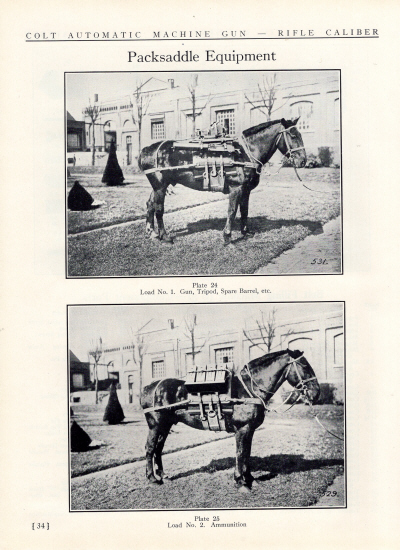 1939 Colt automatic machine guns handbook pack horse
