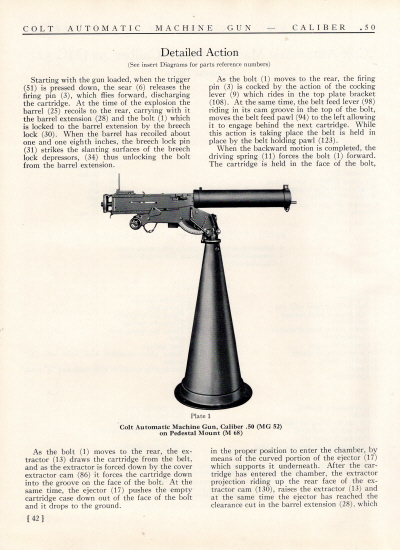1939 Colt automatic machine guns handbook anti-aircraft pedestal