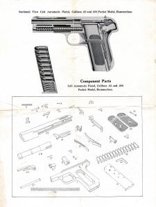 Colt 1908 auto pistol M77-6th, 3rd page