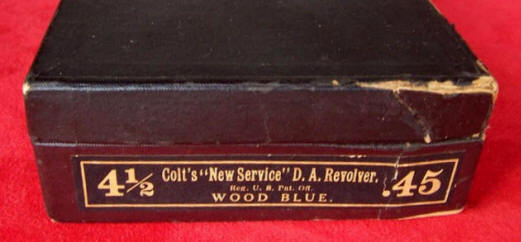 Colt New Service box label for .45 cal. 4.5 in. barrel