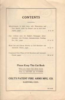 1915 Colt's printing cuts for dealers handbook page 2