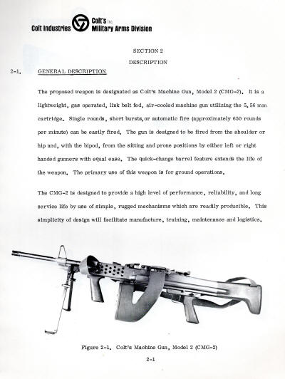 1970 Colt light machine gun CMG-2 proposal 2