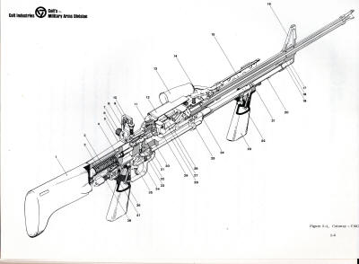 1970 Colt light machine gun CMG-2 detialed parts image