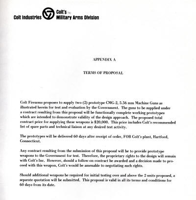 1970 Colt light machine gun CMG-2 proposal