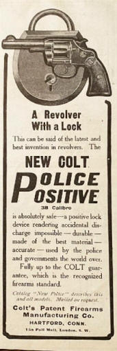 1904 Colt revolver with a lock ad