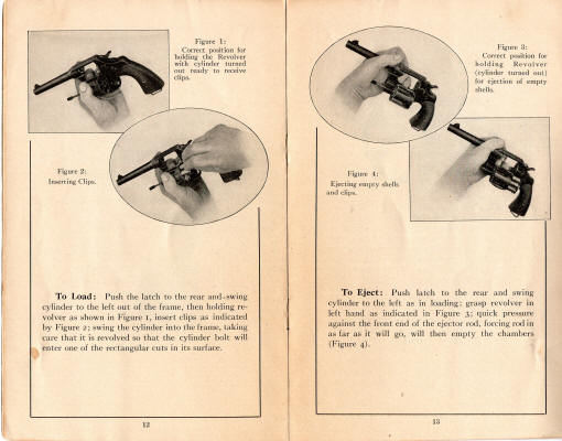 Colt M1917 double action .45 cal. revolver handbook page 8-9