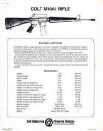 1969 M16A1 early production specs