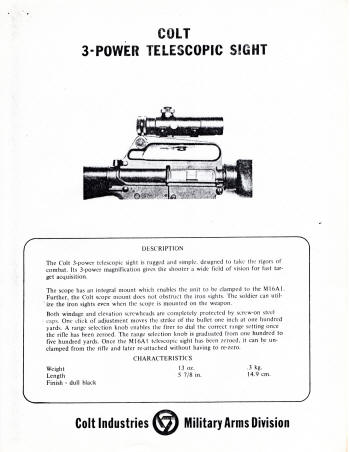 Colt 3-Power Telescopic Sight