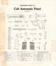 1908 colt automatic pistol .25 parts list page 4