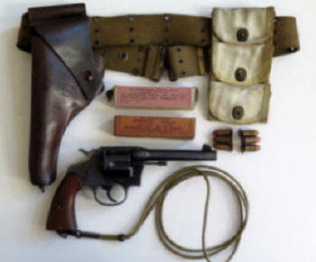 U. S. Army Colt M1917 .45 cal. Revolver and accessories