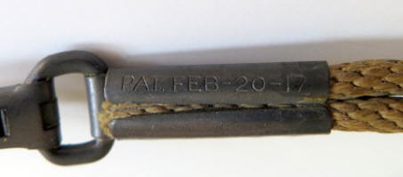 1917 marked lanyard for the Colt M1917 close-up view