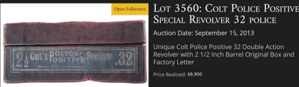 Colt Police Positive .32, 2 1/2 in. barrel box label