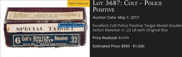 Colt police positive .22 special target box label