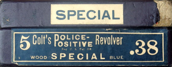 Colt police positive Special .38 box label