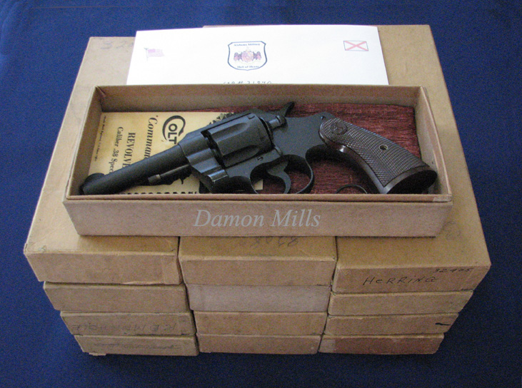 Stack of Colt Commando .38 revolvers at Marion Military Institute