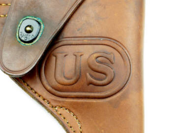 1943 US Commando holster close-up of imprint on front
