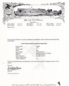 Colt factory letter for Colt Police&nbsp;Positive Special .38 Special (1925) 4" bbl