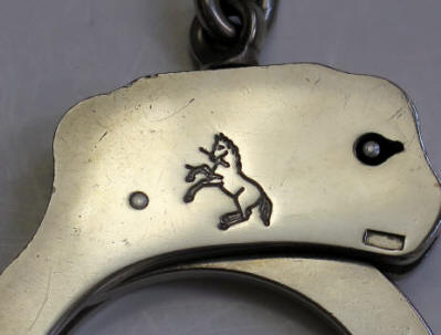 Colt handcuffs markings back logo
