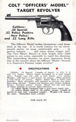 Story of a Colt 'Officers' Model as told by himself revolver ad