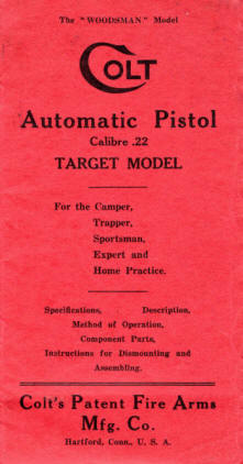 Colt Woodsman automatic pistols 1929 catalog cover