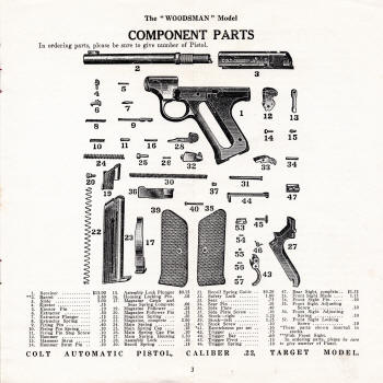 Colt woodsman  parts list