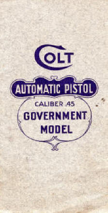 Colt .45 Government Model Automatic Pistol instructions M-50