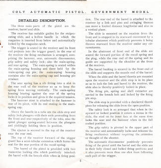 Colt .45 Government Model Automatic Pistol instructions M-50 page 5