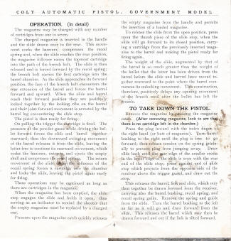 Colt .45 Government Model Automatic Pistol instructions M-50 page 6