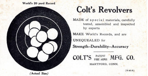 1912 Colt special instructions back of pamphlet M-46-R
