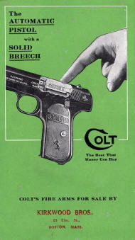 1915 Colt M1908 automatic pistol ad