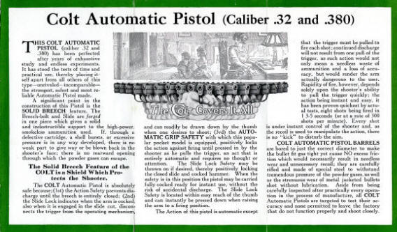 1915 Colt M1908 automatic pistol cover it all ad